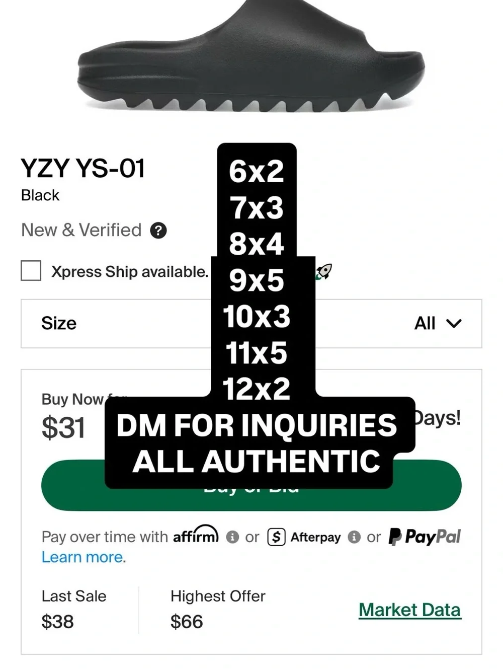 Yeezy Slide YS-01 Black